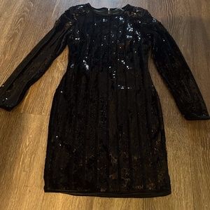 Black Mini Sequin Dress